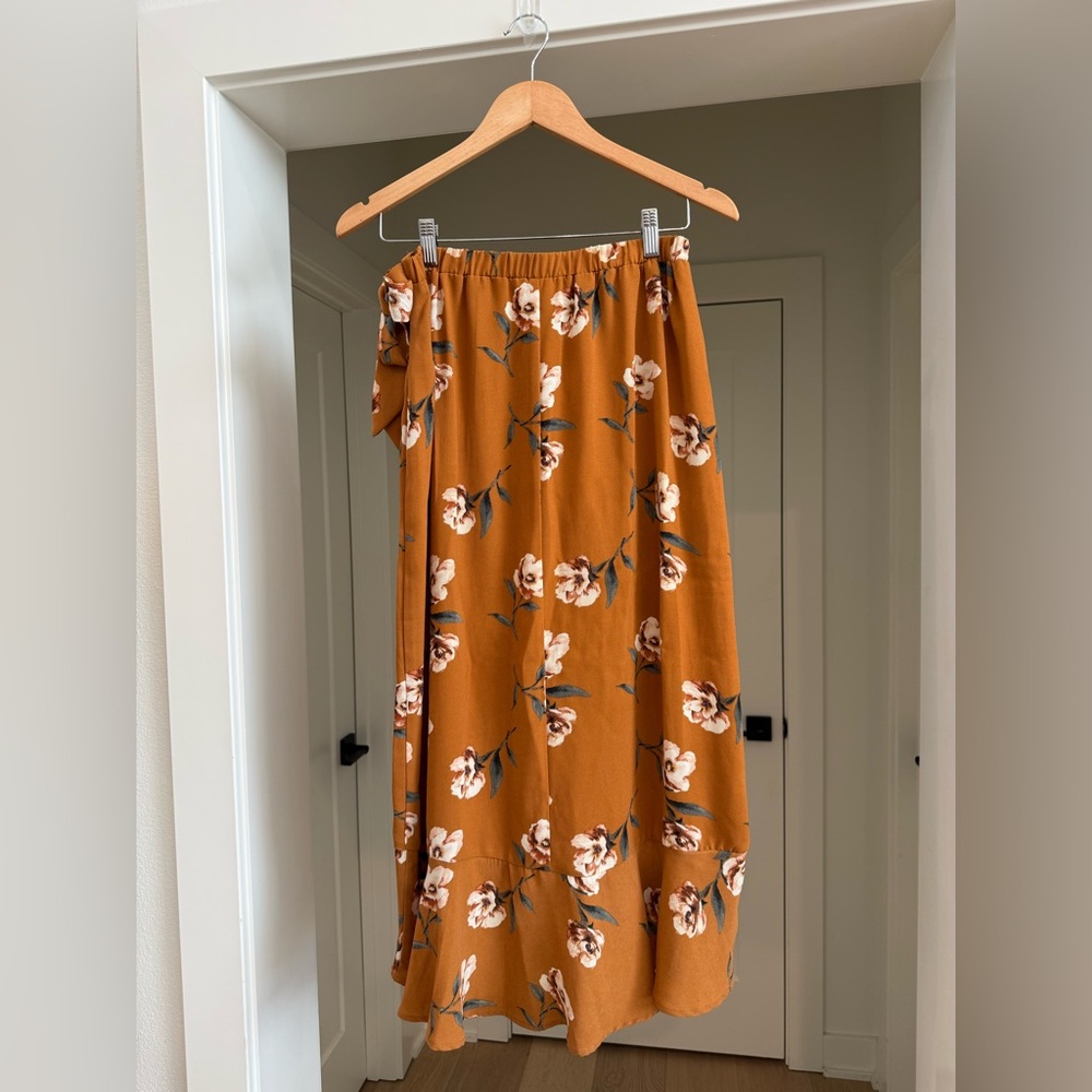 Floral Ruffle Midi Skirt - Size Small - Picture 4 of 7